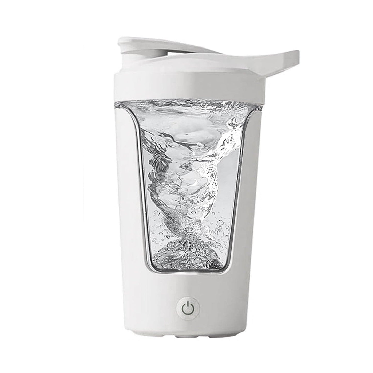 Electric Protein Shaker Bottle with Blender,Plastic Drink Mixer Cup for Coffee Milk Mixing,White