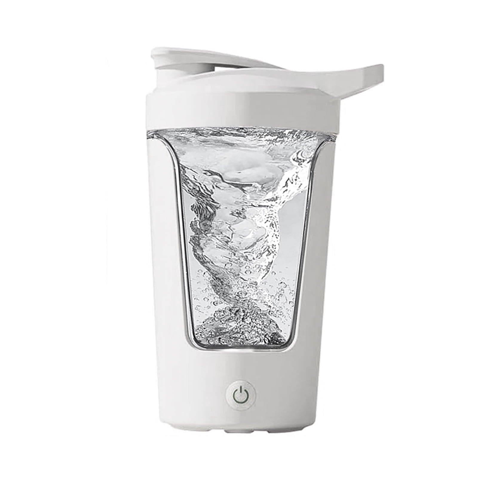 Electric Protein Shaker Bottle with Blender,Plastic Drink Mixer Cup for Coffee Milk Mixing,White